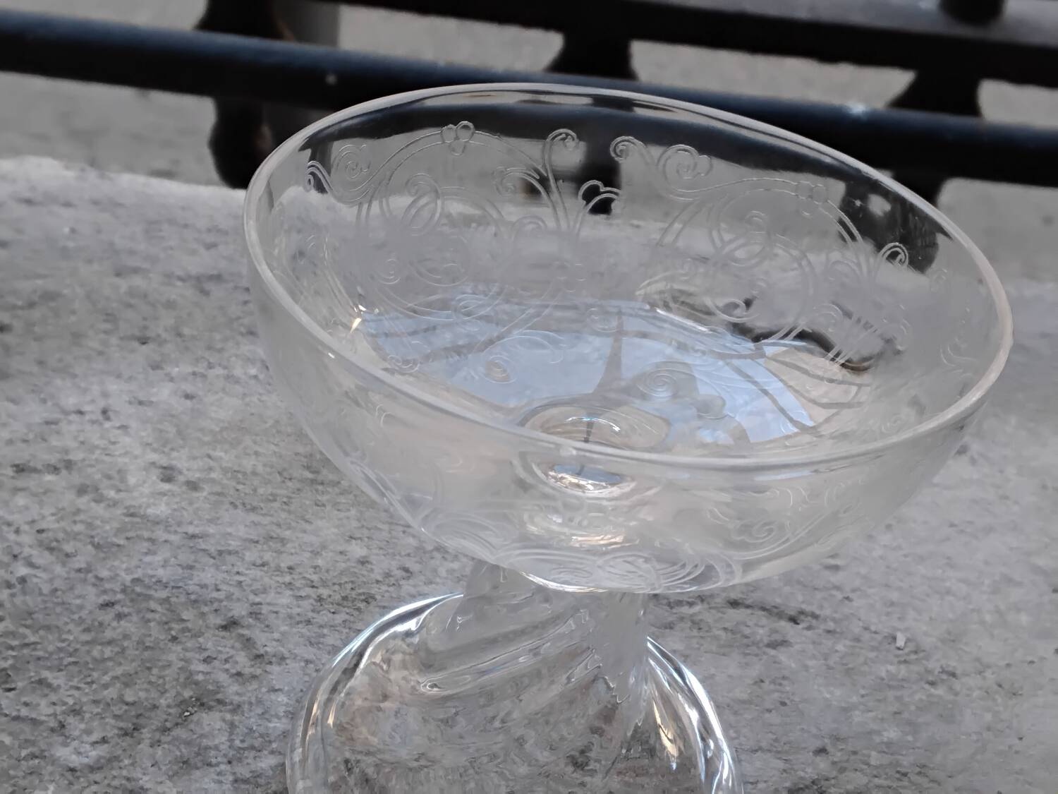 5 crystal champagne glasses, Saint Louis Cluny Graves, 12cl, pre-1936