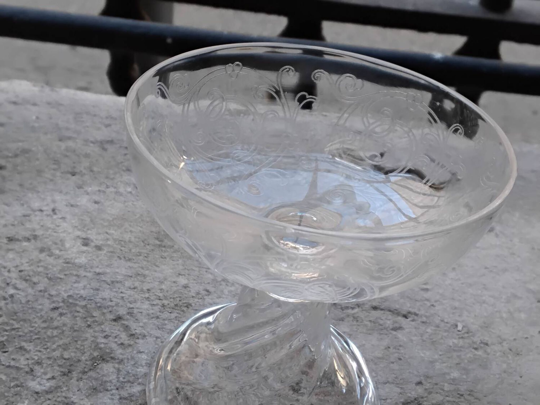5 crystal champagne glasses, Saint Louis Cluny Graves, 12cl, pre-1936