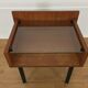 Table de chevet moderniste années 50 bois et verre