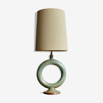 Lampe de table vintage en céramique bleu-vert