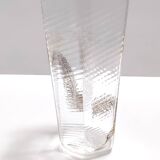 Transparent and Gold Hexagonal Murano Glass Vase by Cenedese