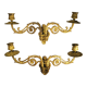 Paire d'appliques chandeliers en laiton doré