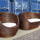 Set canapé sofa et ses 2 chauffeuses en rotin