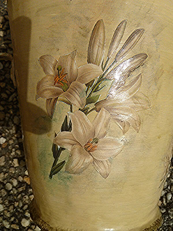 Vintage painted copper jug