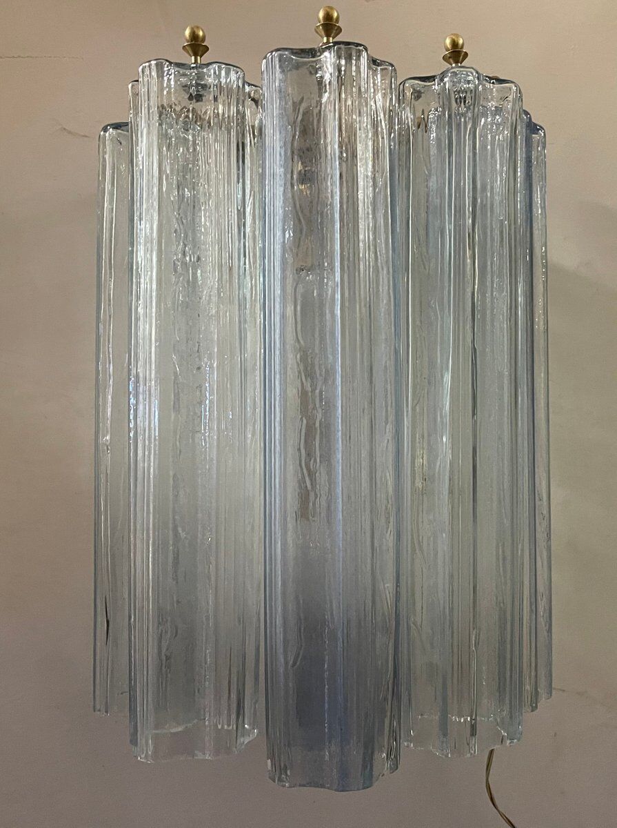 Italian Tube Wall Lights in Murano Glass, Set of 2