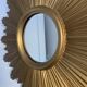 Vintage 1970s gold plastic sun mirror - 44 cm