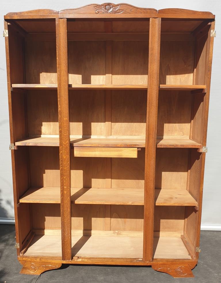 Art deco cabinet bookcase dark oak l135