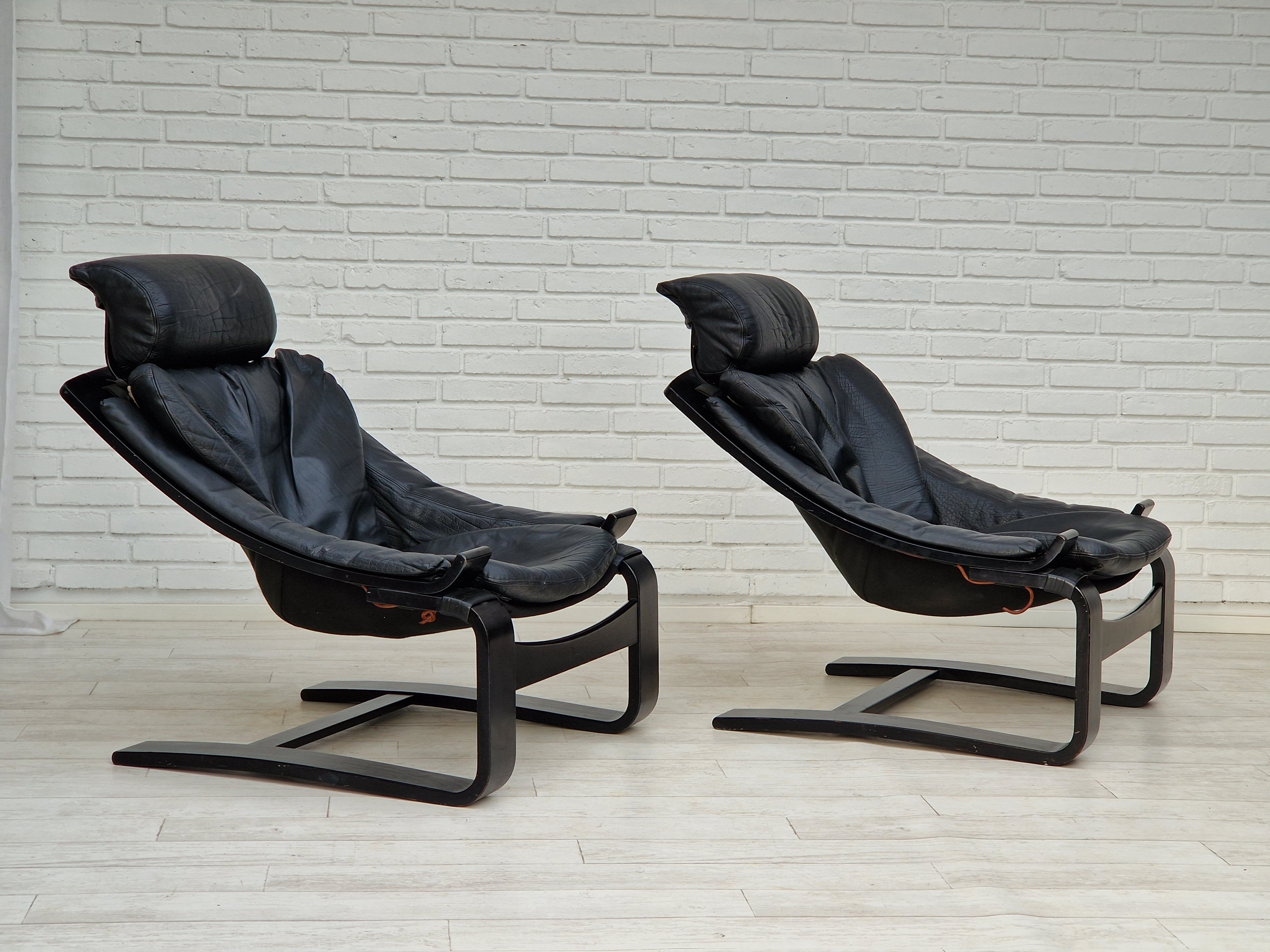 Set de 2 fauteuils Kroken par Ake Fribyter pour Nelo Suède années 1970