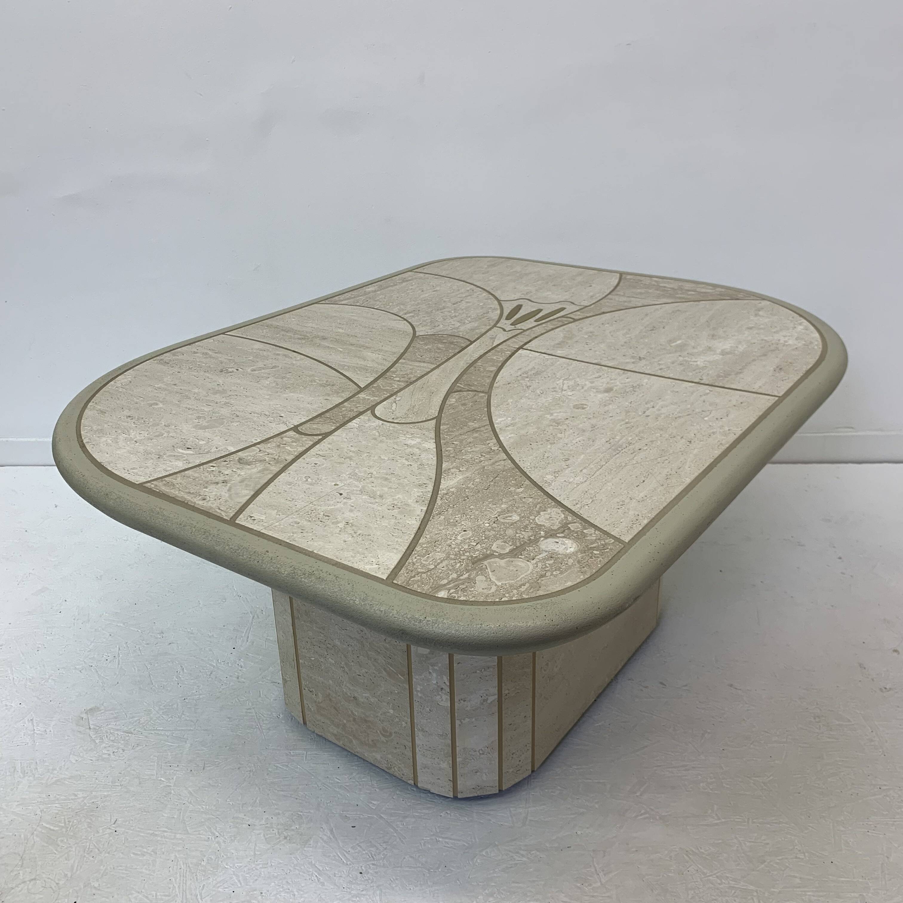 Mid-century design travertine coffee table, 1970’s
