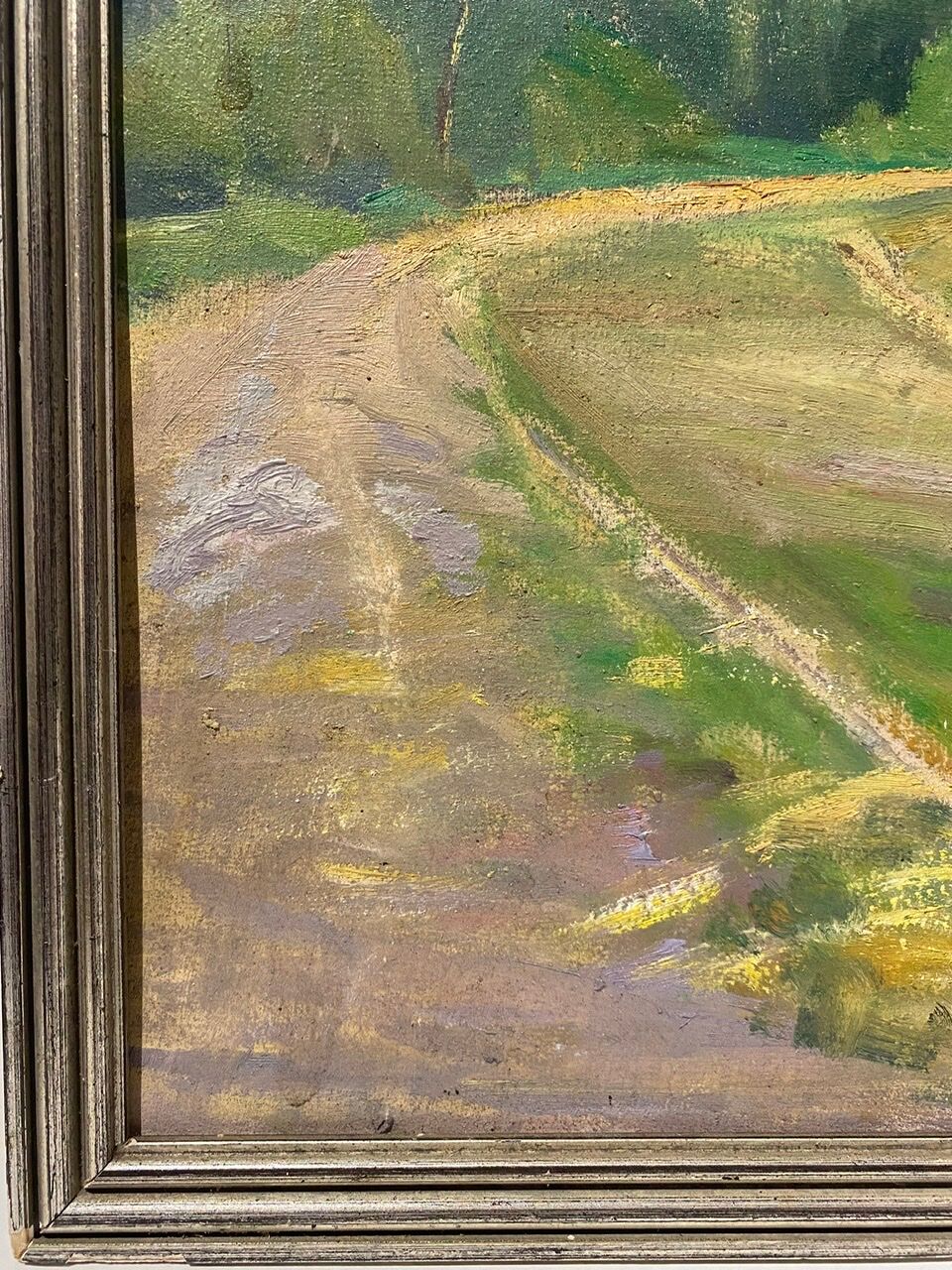 Old painting, landscape on the edge of a pond, Signed Michel Loche (1897;1976)