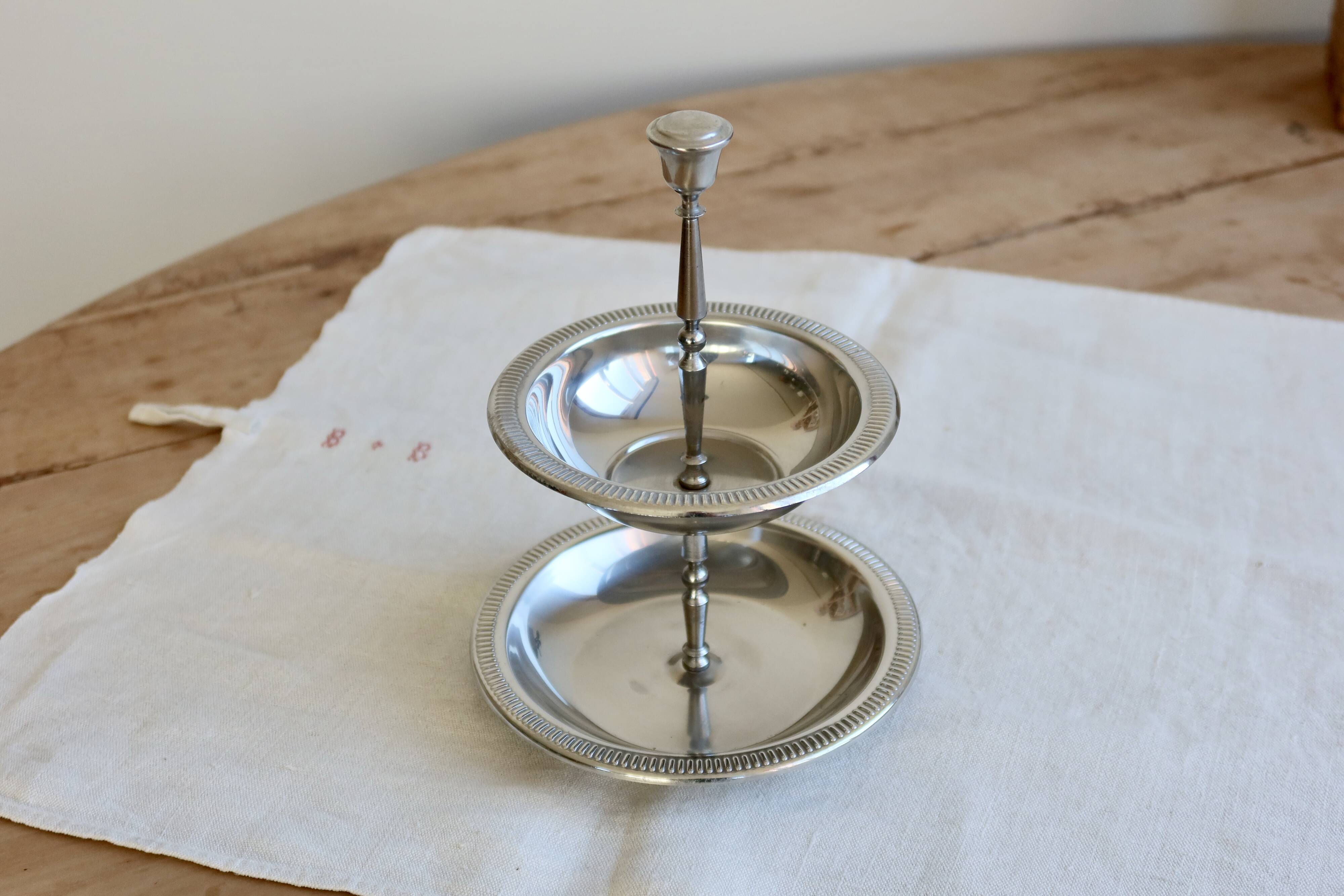 Vintage 2-tier silver-plated display stand - Dessert server