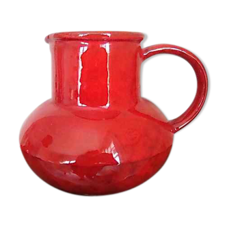 Red ceramic pitcher