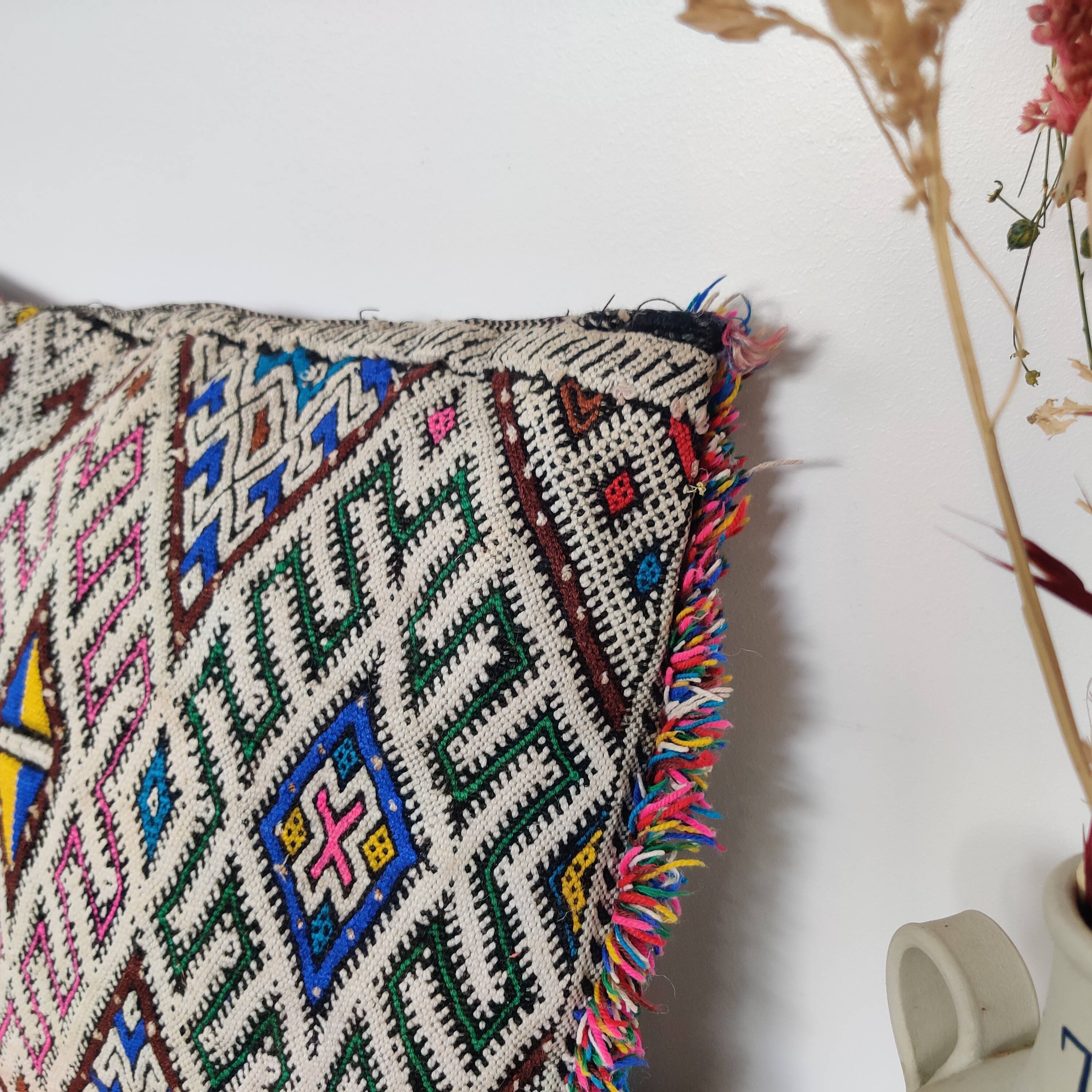 Ethnic vintage Moroccan Kilim cushion