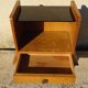 Vintage oak bedside table with splayed legs