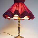 Brass lamp and silk lampshade