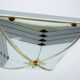 Vintage Art Deco Style White And Gold 1980s Ceiling Or Wall Lamp