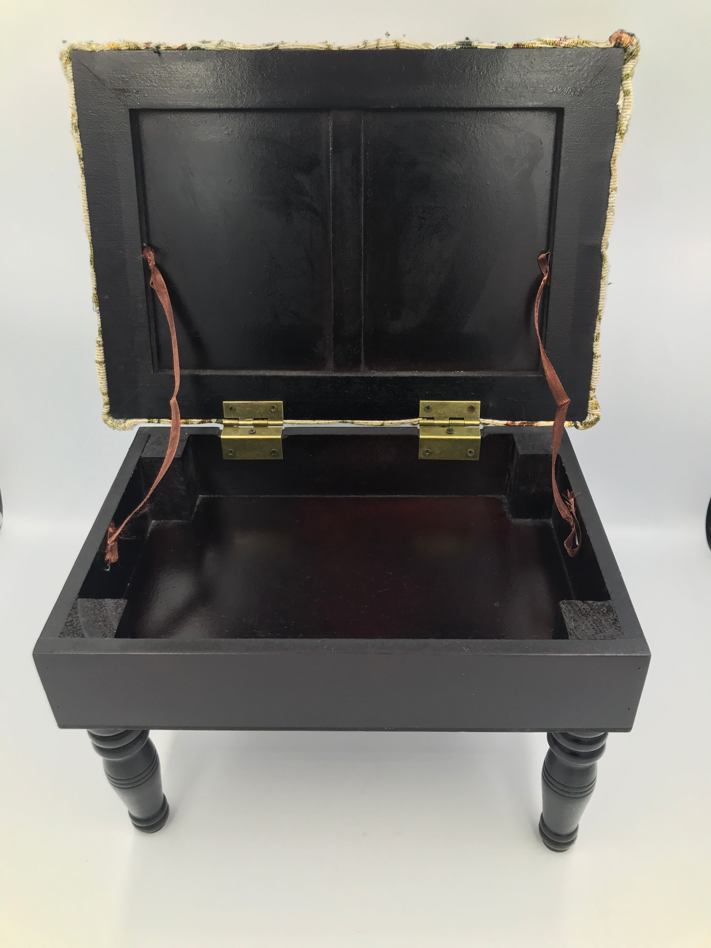 Foot rest chest studded fabric vintage studded