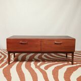 Vintage low board chest of drawers mid century modern design palisander color 1970