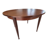 Round teak table in Scandinavian design from the late 1960s.