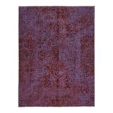 Handmade oriental contemporary 1980s 203 cm x 266 cm purple wool carpet
