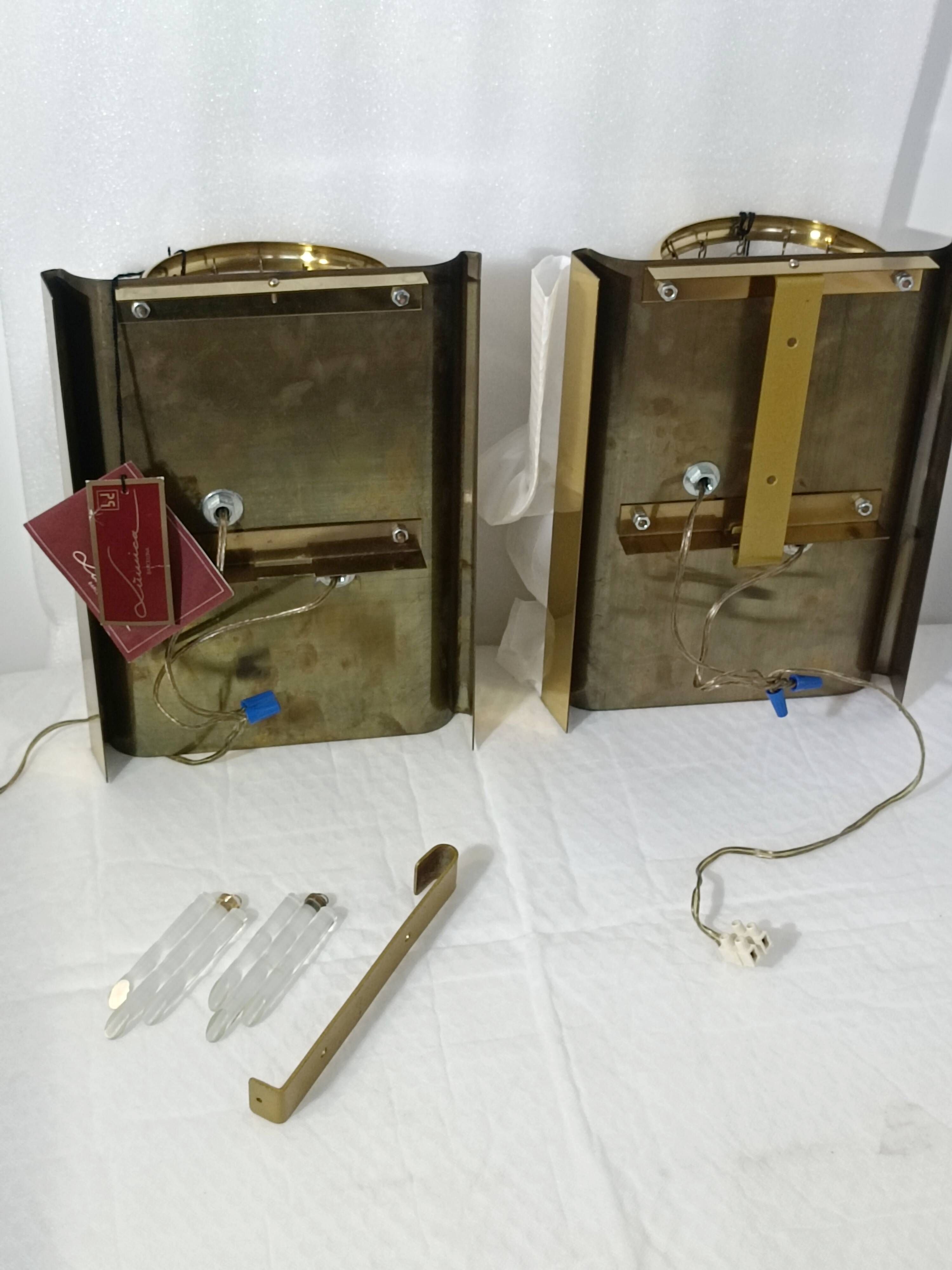 Pair of Murano glass wall lights by Lumica 1970s