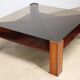 Table basse scandinave en palissandre et verre Mobelintarsia - 1960