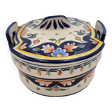 Pot with lid in Rouen porcelain