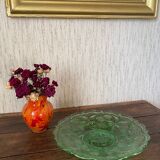 Vintage molded fruit pattern glass fruit bowl