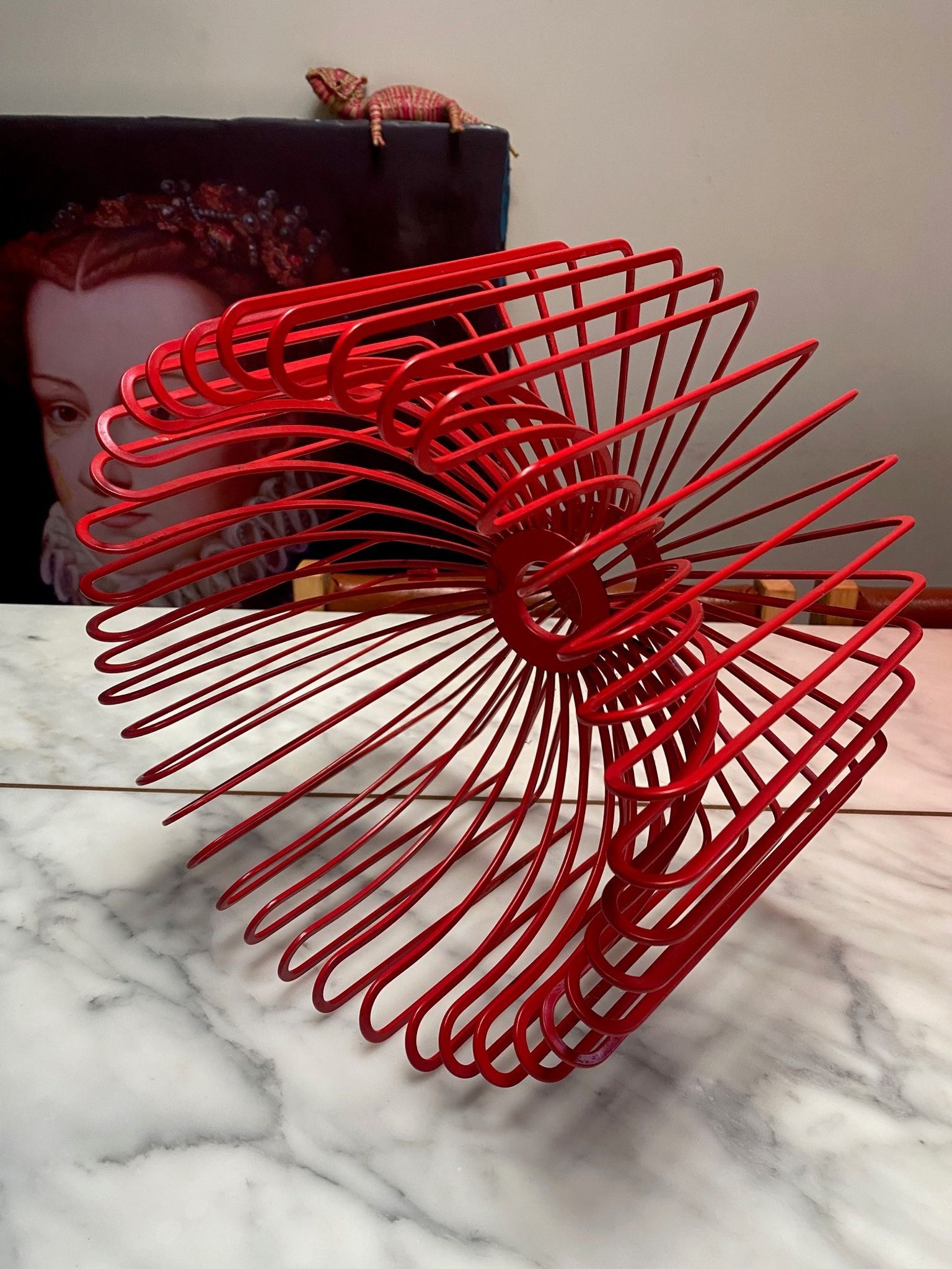 Tradig fruit basket by Ehlen Johansson red metal