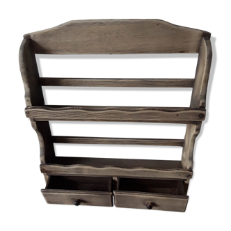Wooden spice shelf