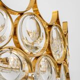 Brass and crystal chandelier designed by Sciolari for Palwa, Germany, 1970s.