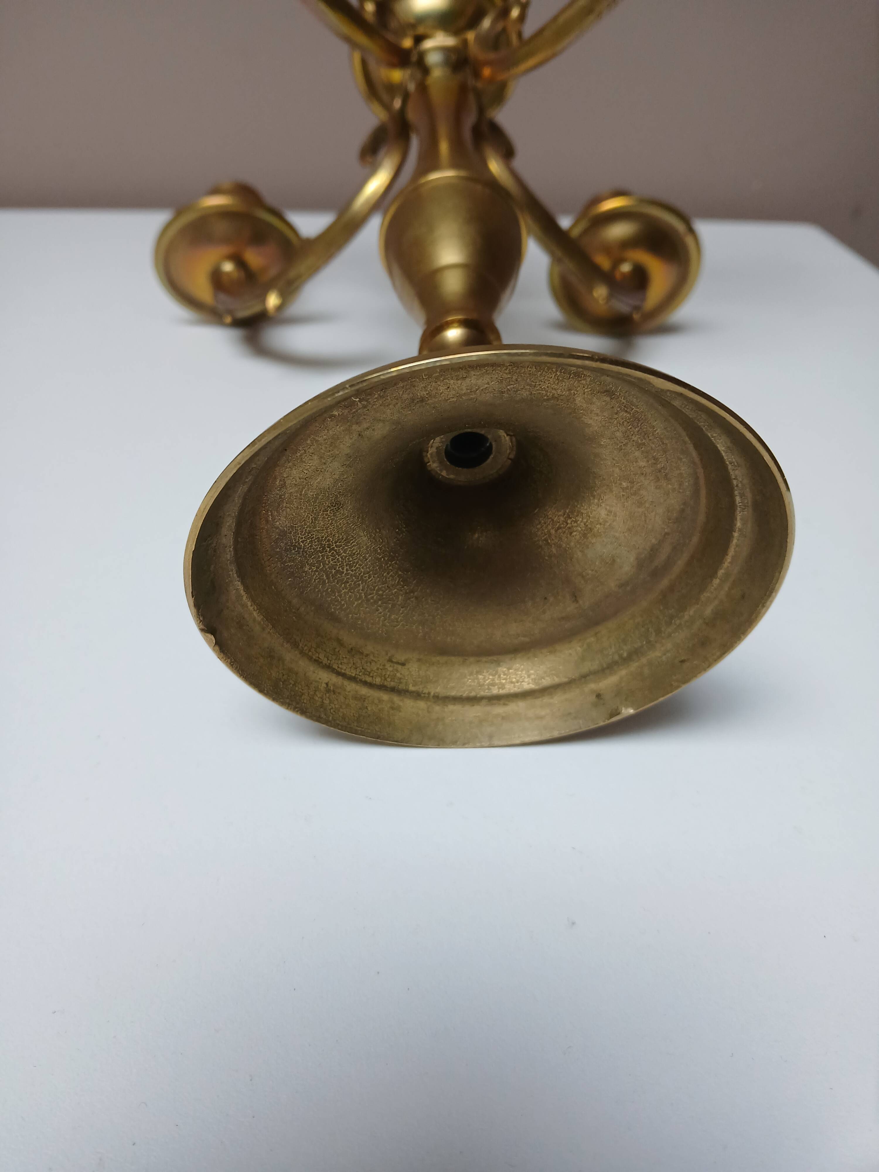 4-branch brass candle holder