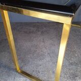 Designer console in gilded brass and glass, 1970s