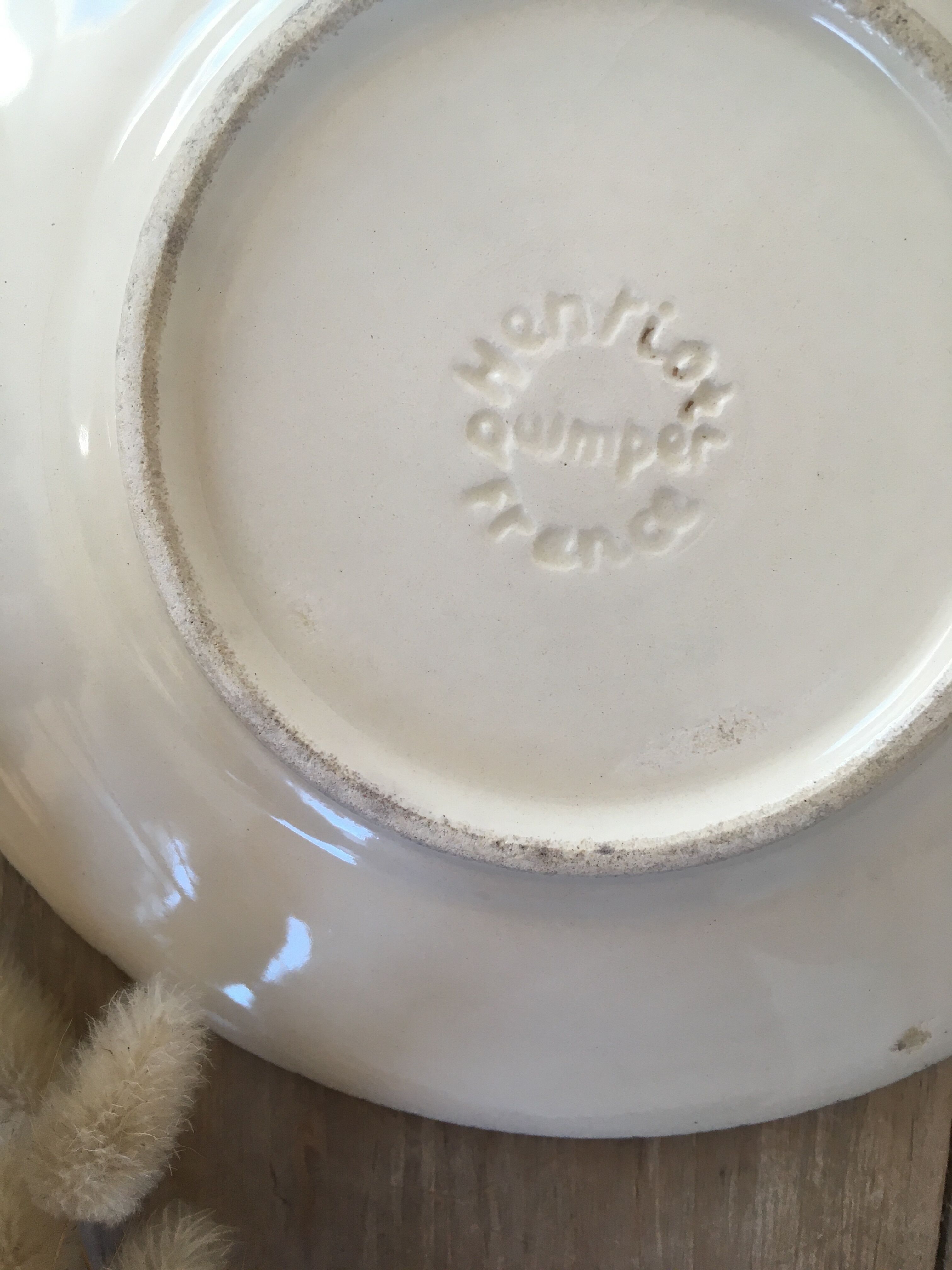 Yellow & black dessert plates Henriot Quimper