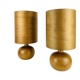 Paire de lampes boule en bois de style scandinave, années 60