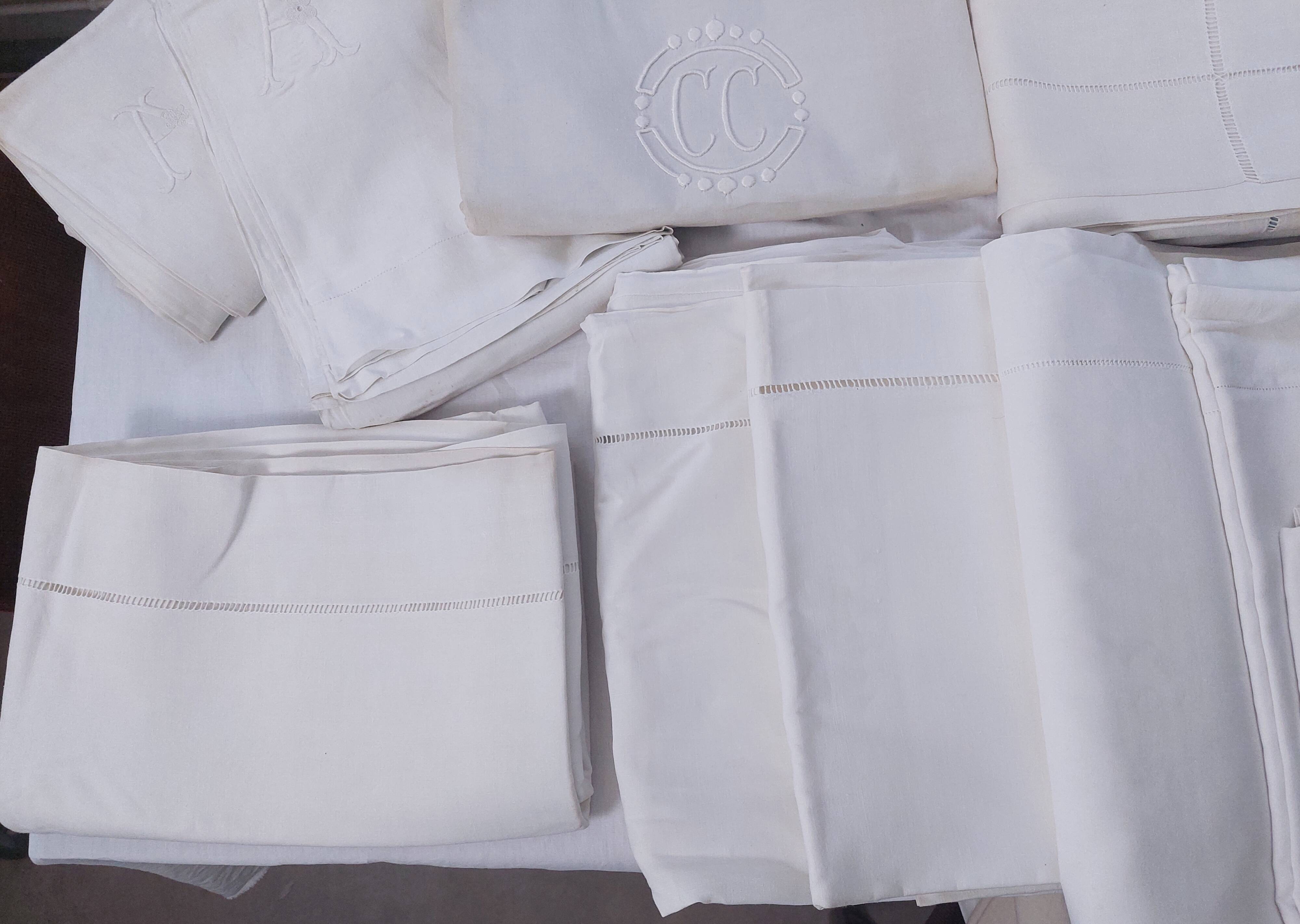Set of antique linen sheets