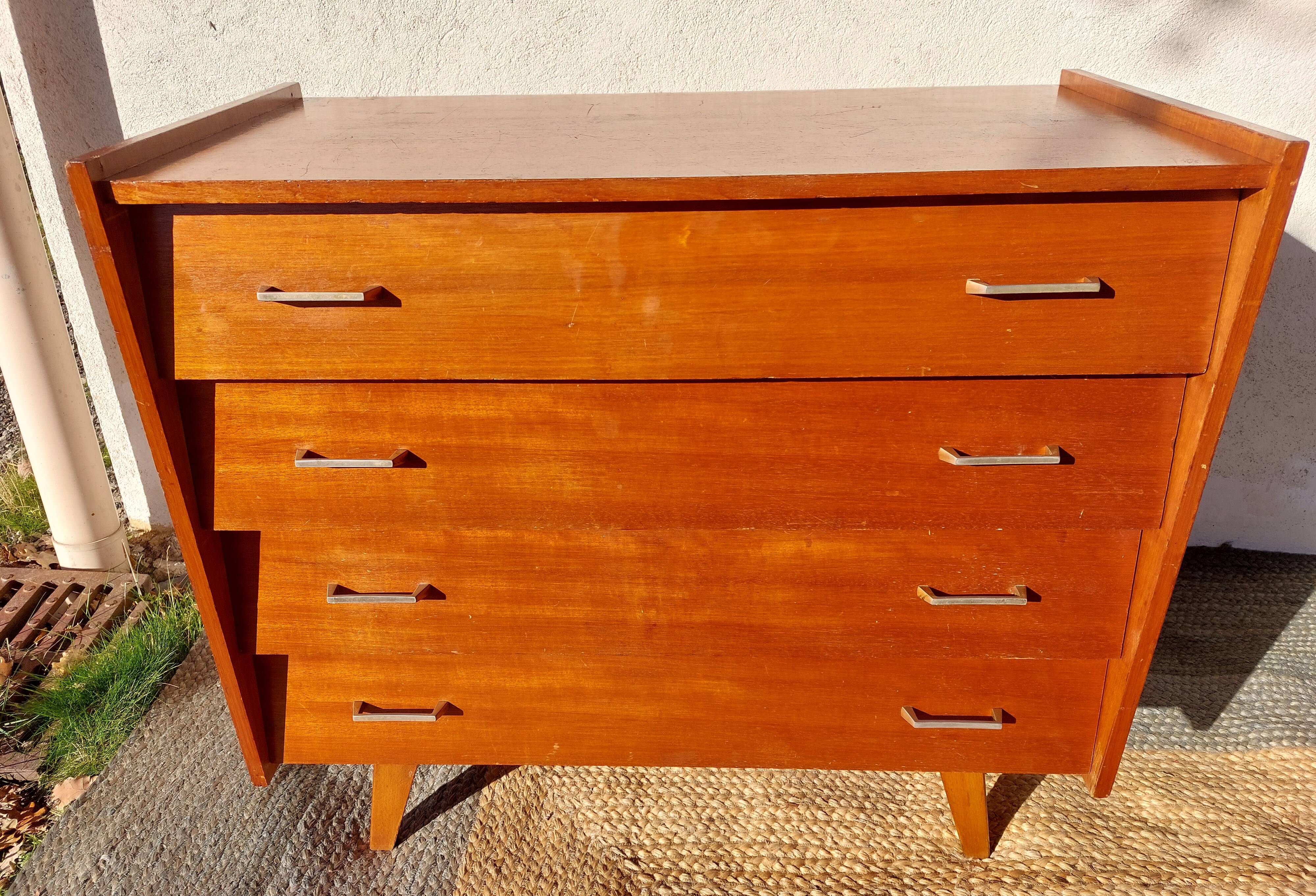 Vintage chest of drawers with tapered legs