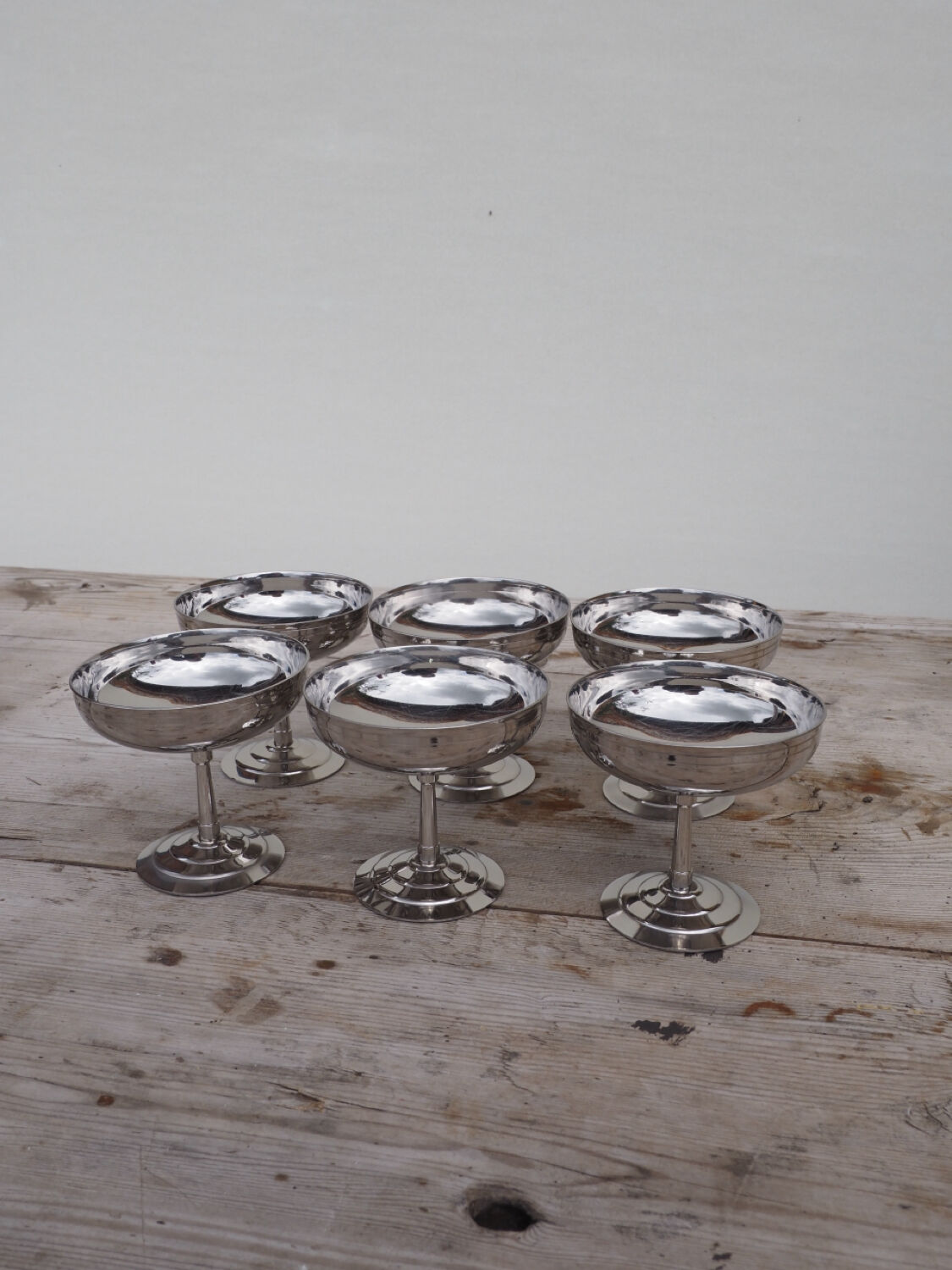 6 Coupes à glace en inox Letang Remy