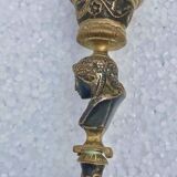 Pair of candlesticks old decor medallion a l antique signed F.Barbedienne