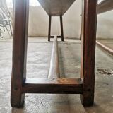 Paire de bancs anciens en chêne