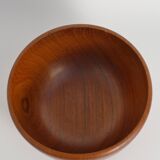 Mid-Century Modern Solid Teak Wood Bowl, Uppsala Slöjd, Sweden 1960s
