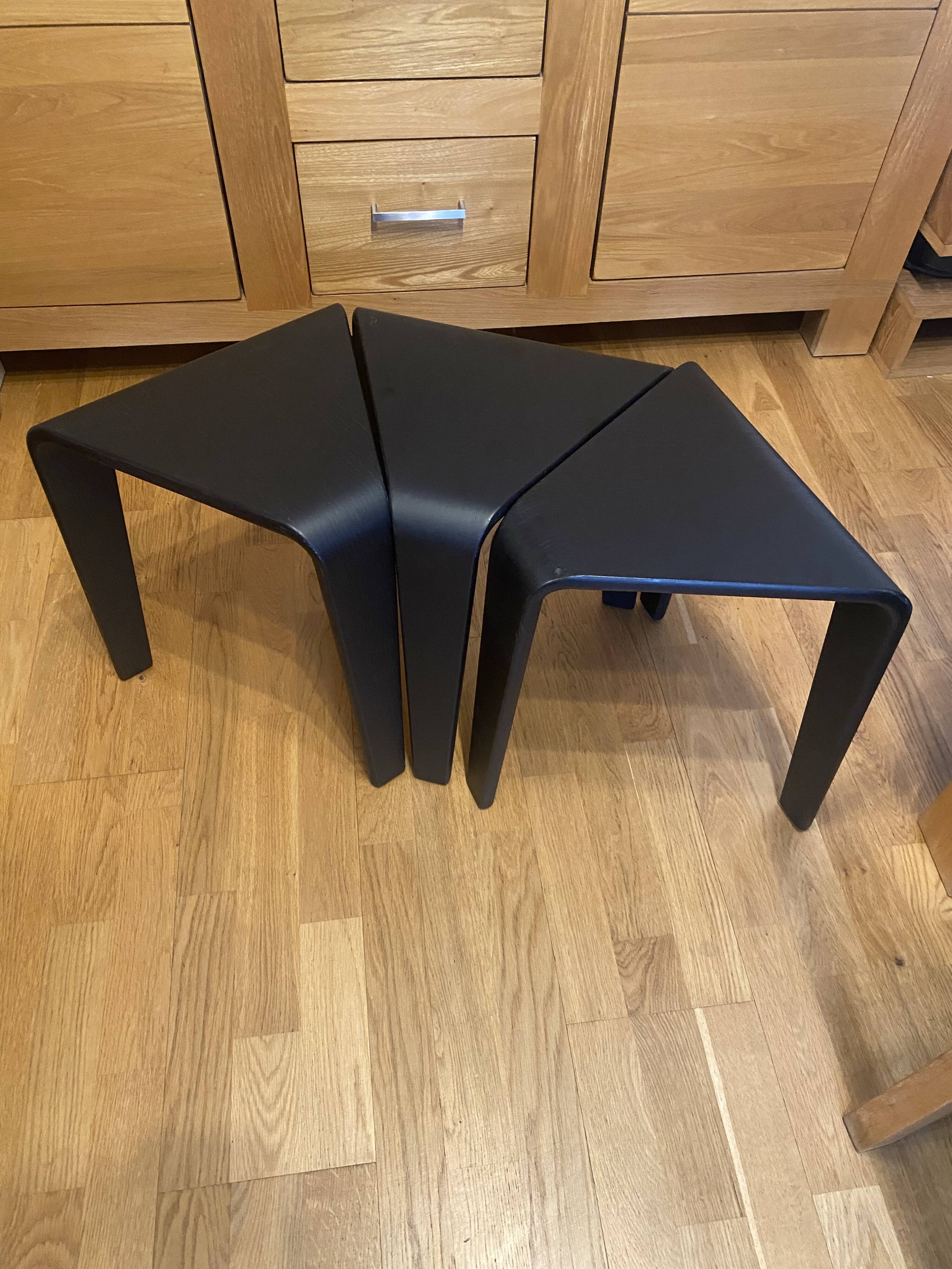 set of 3 Arper Ply stools, designed by Lievore, Altherr, Molina