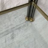 Glass and brass coffee table