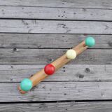Vintage wall coat rack - Wood and plastic - 1970s