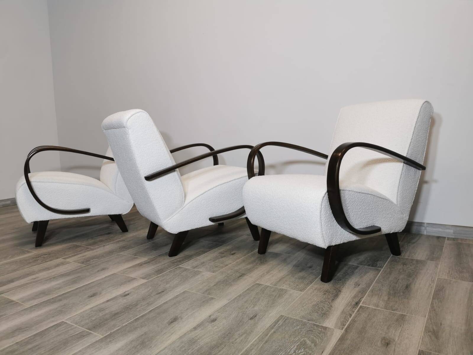 Set de 3 fauteuils par Jindrich Halabala, 1940s