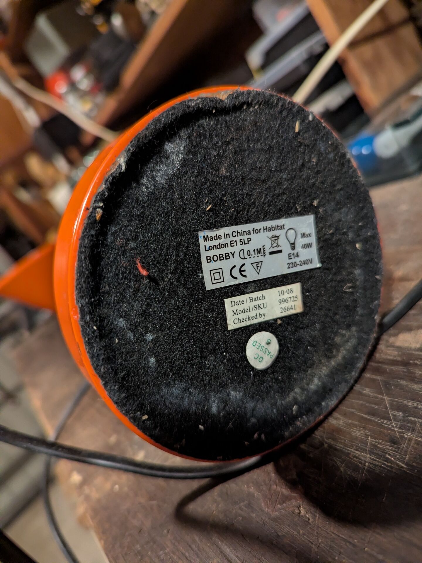 Lampe articulée Bobby pour Habitat orange métal