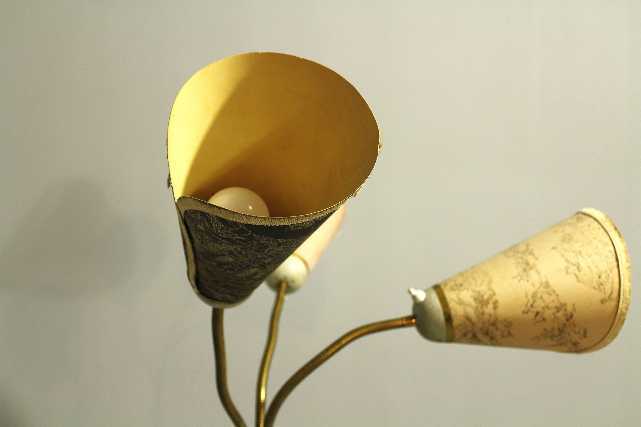 Italian Brass Three Light Floor Lamp, 1960s
