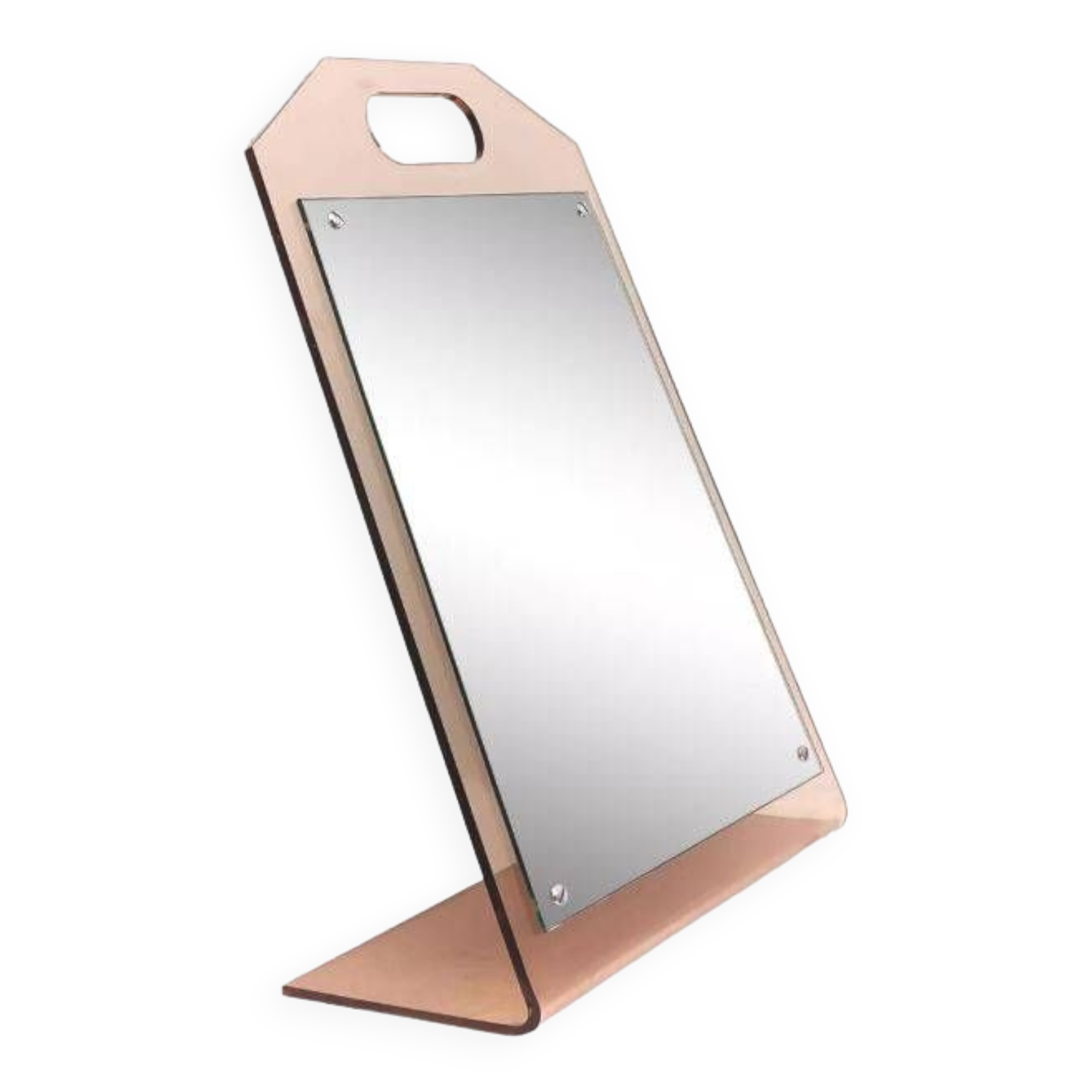 Dressing table mirror inclined plexiglass trapeze shape 70s