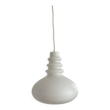 White opaline globe, Space Age ellipse, neck, stacked saucers