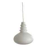 White opaline globe, Space Age ellipse, neck, stacked saucers